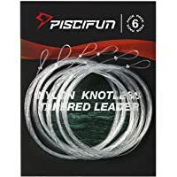 Piscifun - Bajo de línea cónico para pesca con lazo para mosca- 2-7 m (paquete de 6)